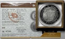 2025 II. Mustafa Osmanlı Padişahları Serisi No:22 925 Ayar Gümüş Hatıra Parası Sertifikalı Orjinal Darphane Kutusunda