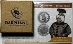 2025 II. Mustafa Osmanlı Padişahları Serisi No:22 925 Ayar Gümüş Hatıra Parası Sertifikalı Orjinal Darphane Kutusunda