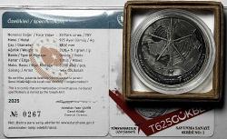 2025 T625 Gökbey Savunma Sanayi Serisi No:1 925 Ayar Gümüş Hatıra Parası Sertifikalı Orjinal Darphane Kutusunda