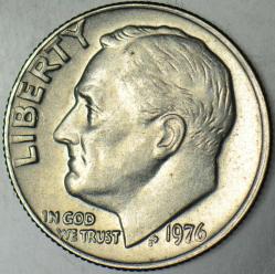 AMERİKA 1 DİME 1976 ONE DIME. ROOSEVELT.