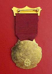 İngiltere Birleşik Krallık, Durham Bölgesi Kraliyet Masonik Yardım Kurumu Yonetici Vekil Madalyası. Steward/R.M.B.I. 1979. Pirinç Üzeri Renkli Mineli. (35x70 mm)