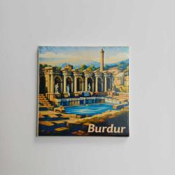 Burdur - Sagalassos Antik Kenti - Baskılı Buzdolap Magneti Kare - 9x9 cm