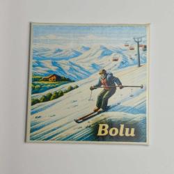 Bolu - Kartalkaya - Baskılı Buzdolap Magneti Kare - 9x9 cm