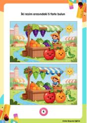 Dikkat Geliştiren 5 Fark Bulma Kitabı (73 Tam Sayfa Fark Bulmacası)