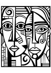 Soyut Yüzler Boyama Kitabı – Abstract Faces (50 Özgün Boyama)