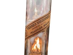 49 cm boyunda fransız bakır ve seramik gaz lambası