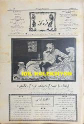 Osmanlıca Karagöz Mizah Dergisi-Gazetesi, Orijinal Dönem Basım, (Ottoman Magazine-Newspaper-Journal Illustré Cara-Gueuz) - 25 Eylül 1926 - Sayı: 1933 - Karikatürist Kozma Togo'nun Çalışması: Pangalos Hapse Girmeseydi, Harbe Girecekmiş! 