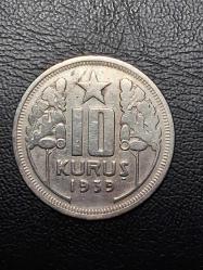 1939 YILINA AİT MADENİ 10 KURUŞ ÇÇT(+)  TCM 3000