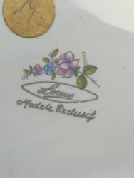 P39----ÇİÇEK DESENLİ ANTİKA PORSELEN TAKI KUTUSU