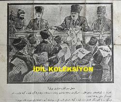 Osmanlıca Karagöz Mizah Dergisi-Gazetesi, Orijinal Dönem Basım, (Ottoman Magazine-Newspaper-Journal Illustré Cara-Gueuz) - 3 Aralık 1924 - Sayı: 1744 - Hicri: 6 Cemaziyelevvel 1343 - Rumi: 3 Kanun-i Evvel 1340 - Karikatür: Münhal Mebusluklara Müşteri Çok! 