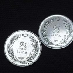 2.5 Lira 1979 Ters Düz Takım