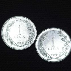1 Lira 1979 Ters Düz Takım