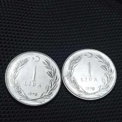 1 Lira 1979 Ters Düz Takım