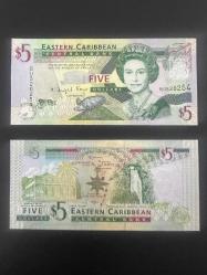 Doğu Karayipler 5 Dolar. Çil. Kraliçe ll. Elizabeth.BU520254