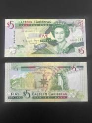 Doğu Karayipler 5 Dolar. Çil. Kraliçe ll. Elizabeth.BX063911