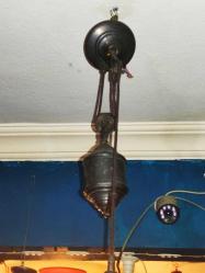 19845-MUHTEŞEM GÜZELLİKDE ANTİKA ASANSÖRLÜ MARUL CAMLI AVİZE