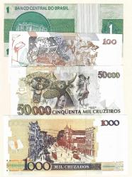 BREZİLYA 1-100-1.000-50.000 CRUZEİRO ÇİL (TK 19 324) ÇİL