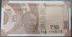 Hindistan, 10 Rupi  Eski Yabancı Kağıt Para