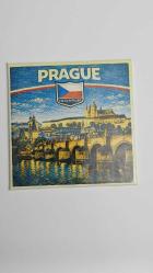 Retro Çekya Prag Şehri Temalı Vintage Buzdolap Magneti – 9x9 cm