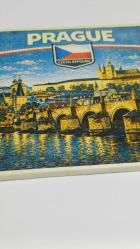 Retro Çekya Prag Şehri Temalı Vintage Buzdolap Magneti – 9x9 cm