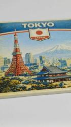Retro Japonya Tokyo Şehri Temalı Vintage Buzdolap Magneti – 9x9 cm