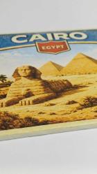 Retro Mısır Kahire Şehri Temalı Vintage Buzdolap Magneti – 9x9 cm
