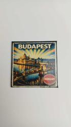 Vintage Budapeşte Şehri Temalı Buzdolap Magneti – 9x9 cm