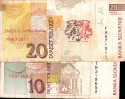 Slovenya 10/20 Tolarjev 1992