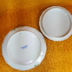 VINTAGE BERNARDAUD LIMOGES FRANCE , KIR ÇİÇEKLERİ RESİMLİ KAPAKLI PORSELEN ÇANAK , KAPAK KENARINDA KÜÇÜK ATIK VAR