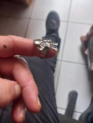 Gümüş kaplama astranot formunda ayarlanabilir  yüzük