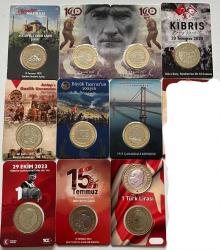 Tedavül 1 TL  Hatıra Para seti 10adet