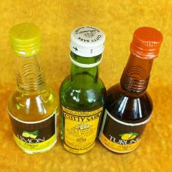 3 ADET MİNYATÜR ŞİŞE TEKEL TURUNÇ LİKÖRÜ , TEKEL LİMON LİKÖRÜ , CUTTY SARK BLENDED SCOTS WHISKY , KOLEKSİYON İÇİLMEZ