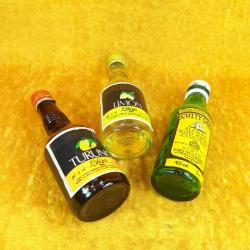 3 ADET MİNYATÜR ŞİŞE TEKEL TURUNÇ LİKÖRÜ , TEKEL LİMON LİKÖRÜ , CUTTY SARK BLENDED SCOTS WHISKY , KOLEKSİYON İÇİLMEZ