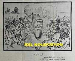 Osmanlıca Karagöz Mizah Dergisi-Gazetesi, Orijinal Dönem Basım, (Ottoman Magazine-Newspaper-Journal Illustré Cara-Gueuz) - 29 Mart 1924 - Sayı: 1673 - Hicri: 23 Şaban 1342 - Rumi: 29 Mart 1342 - Karikatür: Yirmi Beşinci Madde 
