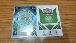 Topps UCL 2024-2025 Team Badge Celtic FC Blue Crystal Paralel Kart No:370c