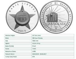 Barış Zirvesi 23 Nisan - Çanakkale 100. Yıl Hatıra Parası - Sertifikalı