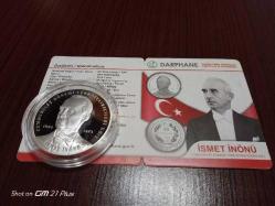 İSMET İNÖNÜ TÜRK SİYASETÇİLERİ NO:1 HATIRA GÜMÜŞ PARA( sertifikalı)