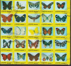 Kelebek - Fauna Temalı CTO Damgalı Blok -  25 Pul