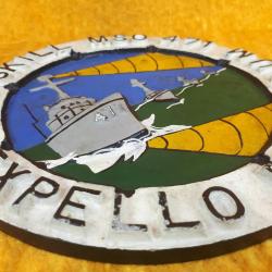 ANTİKA USS SKILL MSO 471 EXPELLO PERICULUM ABD DONANMASI MAYIN TARAMA GEMİSİ EL BOYAMA ALİMÜNYUM DÖKÜM HATIRA TABAK PANO