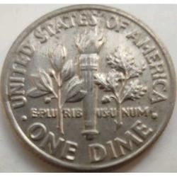 ABD 1 Dime (10 Cent) 1991-P - Roosevelt & Meşale Temalı - Philadelphia Darphanesi - Koleksiyonluk Para