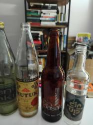 Tekel Yeni Rakı, Nutuk Şarabı, Altın Başak Birası, Tekel Cin ve Kulüp Rakısı şişeleri 5'li koleksiyon