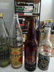 Tekel Yeni Rakı, Nutuk Şarabı, Altın Başak Birası, Tekel Cin ve Kulüp Rakısı şişeleri 5'li koleksiyon