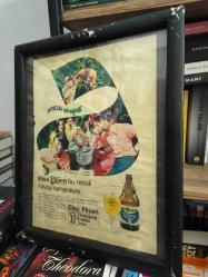 Efes Pilsen Reklam Afişi Çerçeveli - 1970'ler