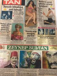 TAN GAZETESİ DOĞUM GÜNÜ HEDİYESİ (TURKISH NEWSPAPPER) - 12 ŞUBAT 1984 - SADECE 4 SAYFADIR -Sevim-Mesut-Ayşe-Ayıcı-Özel-Zeliha Gönül-Ramazan Öztürk-Mustafa Karadeniz-Sevim Karadeniz-Bahar Öztan-Zeki Müren-Perihan Sözen-Deniz Akbulut-Rachel Jones-Johanna-Zeki Müren-Prens Sabahattin-Osman Öndeş-Kocam beni boşar mı-Ayının aşkı-Kızını başkasıyla evlendiren sahibini boz ayı hastanelik etti-Zeliha’nın umudu özel’de-Eve sevgilisini getirip çocuklarının önünde aşk yaptı-İlk çocuğu aldırmak kısırlık yapar mı-Komşuluk ölüyor mu-Uzakta kalan gökyüzü-Adnan sürgünden dönerken kahraman gibi karşılanıyor-Yalnız Kovboy-Dünyada tatmadığım zevk kalmadı-Kafayı çeken müşteriler şarkıcıları gözleriyle soyuyorlar-Kiminle ortak olacağımı şaşırdım-Anılarını yazan sekreter ortalığı karıştırdı-Almanya’da aşk cinayeti