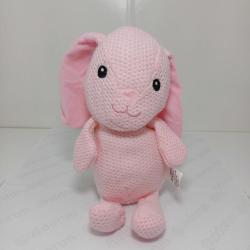Happy Easter Örgü Dokulu Pembe Tavşan