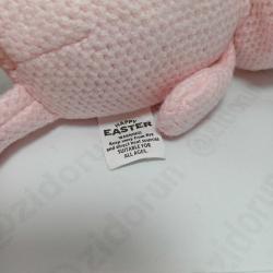 Happy Easter Örgü Dokulu Pembe Tavşan