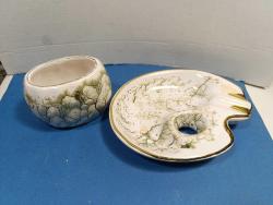 P103----SERAMİK KÜL TABLASI VE SİGARALIK SETİ