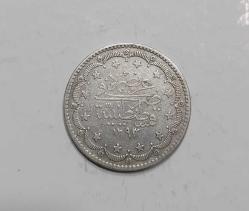 OSMANLI İMPARATORLUĞU HİCRİ 1293/2. SENE PADİŞAH SULTAN 2. ABDÜLHAMİT GÜMÜŞ 20 KURUŞ ÇOK ÇOK TEMİZ KONDİSYONDA