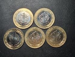 2021 YILINA AİT 1 TÜRK LİRASI 5 Lİ SET ÇİL  TCM 0935