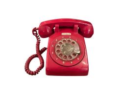 Kırmızı renk antika çevirmeli telefon